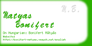 matyas bonifert business card